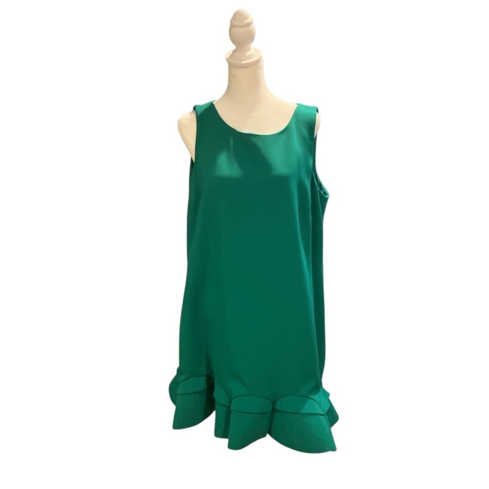 Badgley Mischa Green A line ruffle knee length dress size 12 NWT